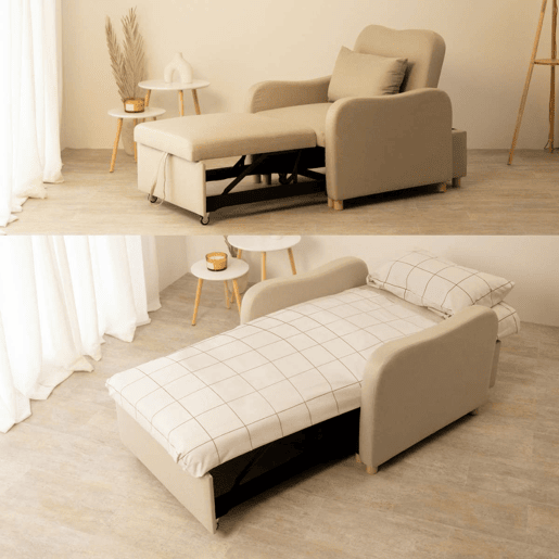 Poltrona cama Buddy Nalui reclinável 3 em 1 (92x97x90 cm) Beige