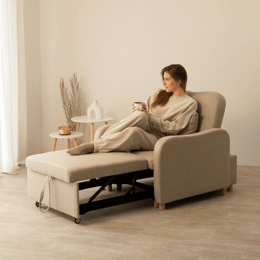 Poltrona cama Buddy Nalui reclinável 3 em 1 (92x97x90 cm) Beige