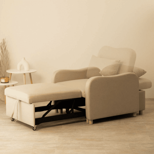 Poltrona cama Buddy Nalui reclinável 3 em 1 (92x97x90 cm) Beige