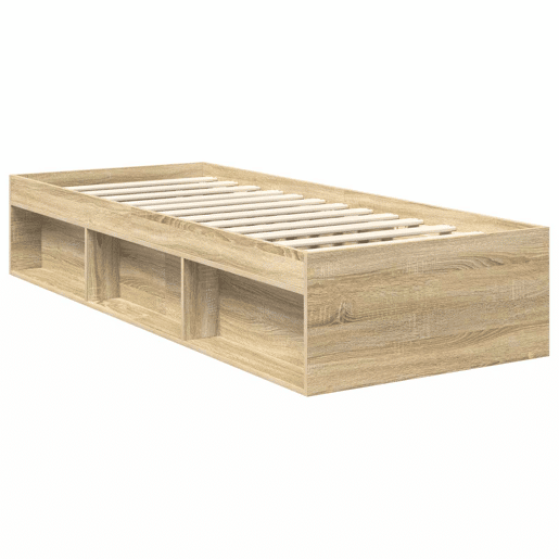 Estrutura de cama de solteiro moderno com cabeceira - Carvalho Sonoma 75 x 190 cm