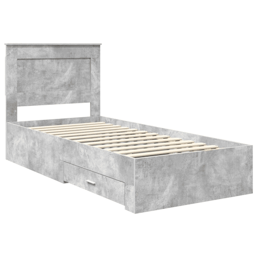 Estrutura de cama de solteiro para adultos com gaveta com cabeceira Madeira processada