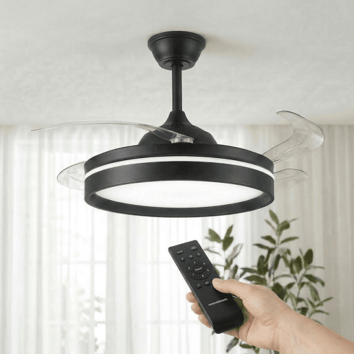 Ventoinha de teto com luz LED e controlo remoto InnovaGoods