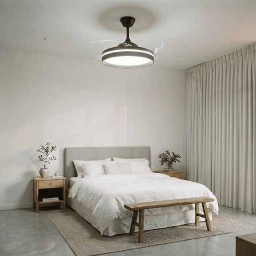 Ventoinha de teto com luz LED e controlo remoto InnovaGoods