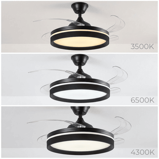 Ventoinha de teto com luz LED e controlo remoto InnovaGoods