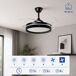 Ventilador de Techo con Luz LED y 4 Aspas Retráctiles Ventilador de Techo con Luz LED y 4 Aspas Retráctiles Negro