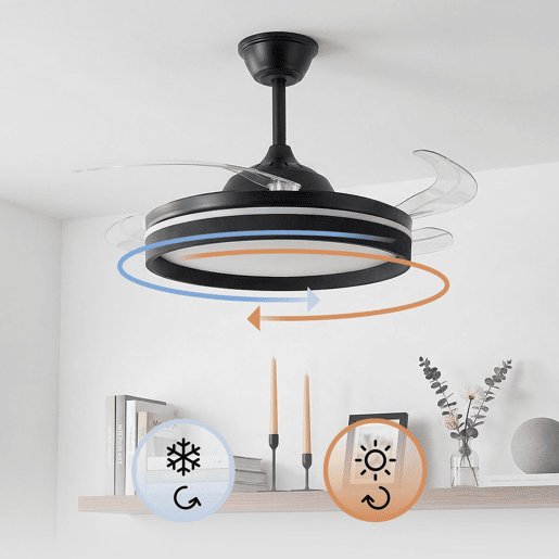 Ventoinha de teto com luz LED e controlo remoto InnovaGoods