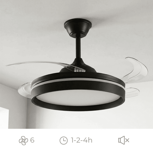 Ventoinha de teto com luz LED e controlo remoto InnovaGoods