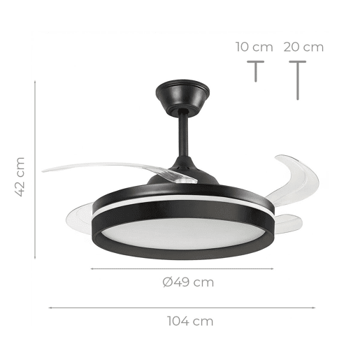 Ventoinha de teto com luz LED e controlo remoto InnovaGoods