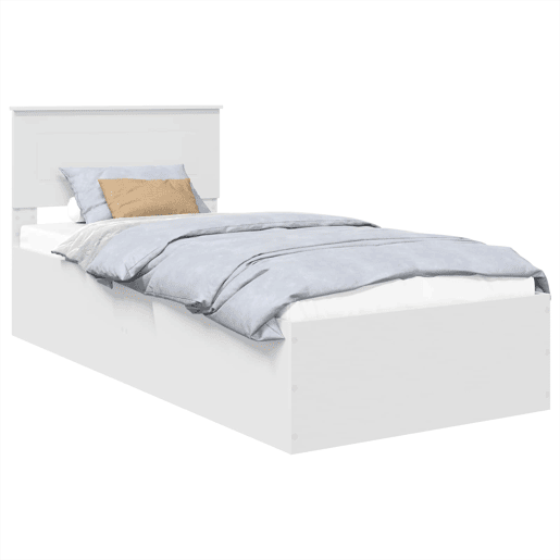 Estrutura de cama de solteiro para adultos - Branco 75 x 190 cm Madeira processada