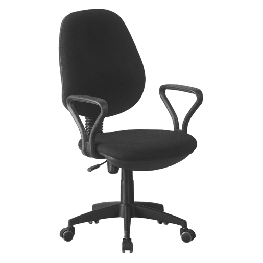 Cadeira de escritório ou mesa, com apoio de braços, altura ajustável, tecido preto, 58x101-111x60 cm