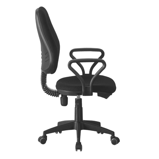 Cadeira de escritório ou mesa, com apoio de braços, altura ajustável, tecido preto, 58x101-111x60 cm