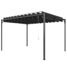 Outsunny Pérgola de Jardim 3x4 m, Gazebo com Teto de Lâminas Orientáveis, Estrutura de Metal, Proteção UPF50+, para Exterior, Terraço, Cinzento Escuro