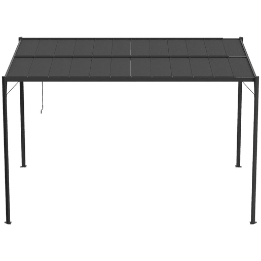 Outsunny Pérgola de Jardim 3x4 m, Gazebo com Teto de Lâminas Orientáveis, Estrutura de Metal, Proteção UPF50+, para Exterior, Terraço, Cinzento Escuro