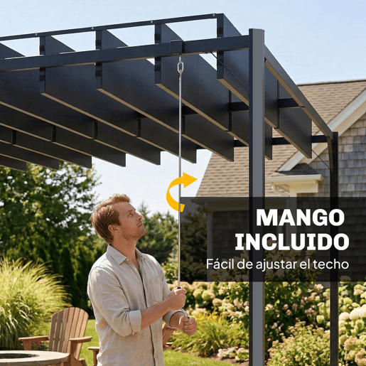 Outsunny Pérgola de Jardim 3x4 m, Gazebo com Teto de Lâminas Orientáveis, Estrutura de Metal, Proteção UPF50+, para Exterior, Terraço, Cinzento Escuro