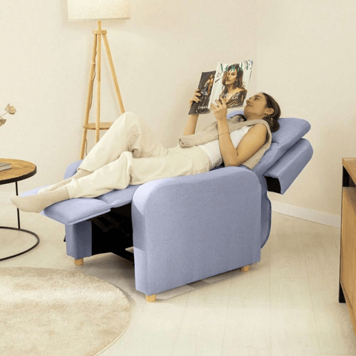 Poltrona Reclinável One Fabric Nalui relax reclinável (77x87x98 cm) Azul