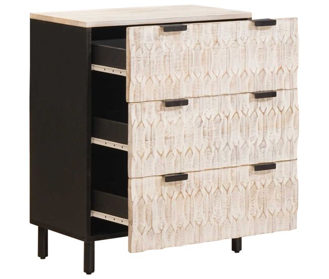 Aparador - mueble de almacenamiento 2 pcs acabado de lavado 60 x 33 x 75 cm es10