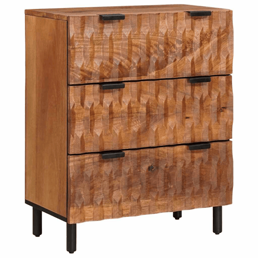 Bufete - Móvei de apoio 2 pcs Acabamento em Acácia Marrom 60 x 33 x 75 cm pt9