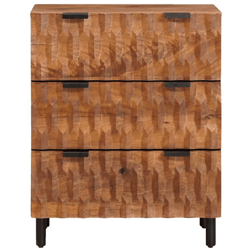 Bufete - Móvei de apoio 2 pcs Acabamento em Acácia Marrom 60 x 33 x 75 cm pt9