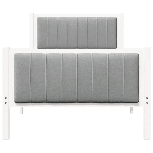 Estrutura de cama de solteiro para adultos Branco e cinza claro 90 x 190 cm