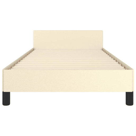 Estrutura de cama de solteiro para adultos c cabeceira 80x200 cm creme