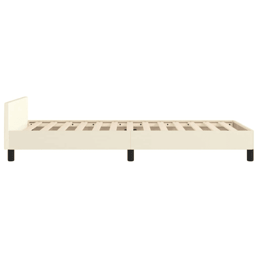 Estrutura de cama de solteiro para adultos c cabeceira 80x200 cm creme