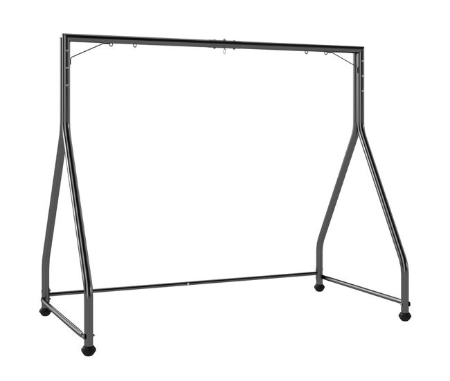 Outsunny soporte para columpio de acero estructura de columpio de 2 y 3 asientos o cesta colgante resistente con patas en forma de a carga 360 kg para
