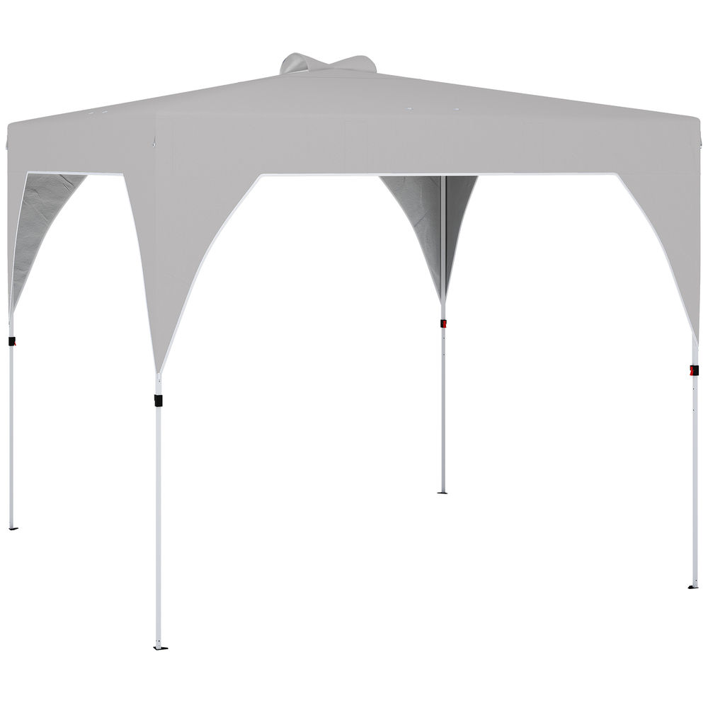 Outsunny carpa plegable 3x3 m, pop-up, cenador pabellón de jardín con ventilación superior, bloqueo central, upf50+, altura ajustable 3 niveles, bolsa transporte con ruedas, sacos de arena, gris