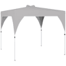 Outsunny Tenda Dobrável 3x3 m Pop-up Tenda de Jardim com Ventilação Superior Bloqueio Central UPF50+ Altura Ajustável 3 Níveis Bolsa de Transporte com Rodas Sacos de Areia Cinza
