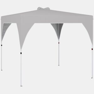 Outsunny Tenda Dobrável 3x3 m Pop-up Tenda de Jardim com Ventilação Superior Bloqueio Central UPF50+ Altura Ajustável 3 Níveis Bolsa de Transporte com Rodas Sacos de Areia Cinza