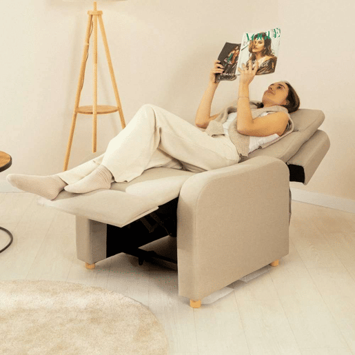 Poltrona Reclinável One Fabric Nalui relax reclinável (77x87x98 cm) Beige
