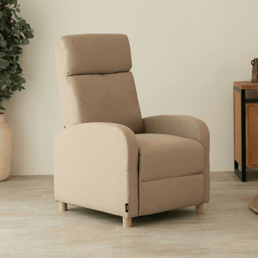 Poltrona Reclinável Verona Nalui relax reclinável em tela (63x96,5x79 cm) Beige