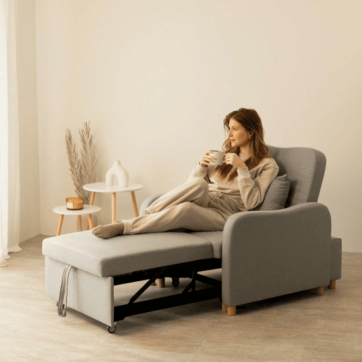 Poltrona cama Buddy Nalui reclinável 3 em 1 (92x97x90 cm) Gris