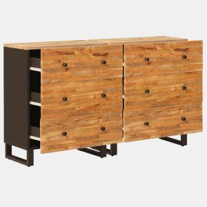 Bufete - Móvei de apoio 2 pcs Castanho 60 x 33 x 75 cm Madeira de manga maciça pt19