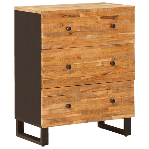 Bufete - Móvei de apoio 2 pcs Castanho 60 x 33 x 75 cm Madeira de manga maciça pt19