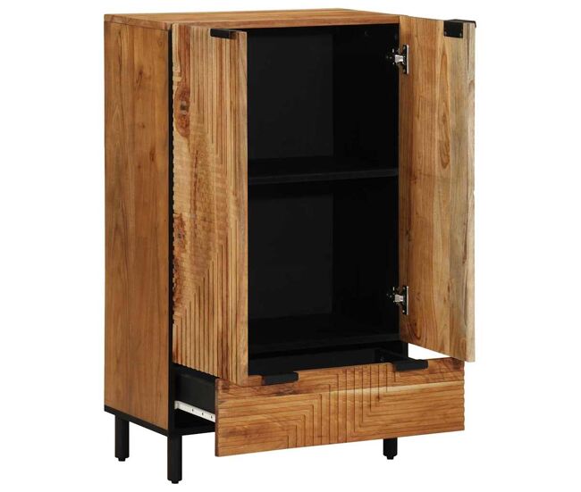 Aparador alto - mueble de almacenamiento con estante con puerta natural 60 x 33,5 x 100 cm es498