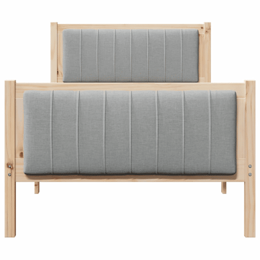 Estrutura de cama de solteiro simple - Marrom e cinza claro 90 x 190 cm
