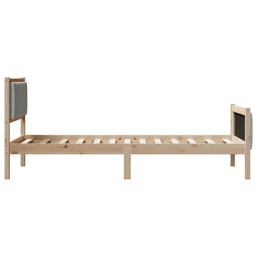 Estrutura de cama de solteiro simple - Marrom e cinza claro 90 x 190 cm