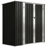 Outsunny Abrigo de Jardim Exterior 1,37 m², 163x89x163 cm Casota de Jardim Metálica com Telhado Inclinado Portas com Fecho e Luvas para Armazenamento de Ferramentas Cinzento Escuro