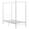 Estrutura de cama de solteiro para adultos com dossel metal branco 90x200 cm