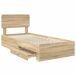 Estructura de cama simple para adultos 78x193 Estructura de cama simple para adultos 78x193 Gris