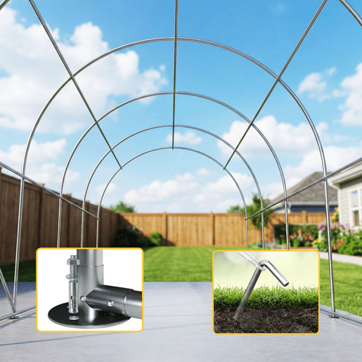 Outsunny Tenda Garagem Portátil 3x6 m Garagem Exterior Resistente com Porta Enrolável e 4 Janelas Estrutura de Metal Galvanizado UPF 30+ Abrigo de Armazenamento Branco