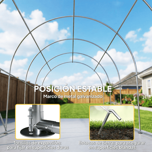 Outsunny Tenda Garagem Portátil 3x6 m Garagem Exterior Resistente com Porta Enrolável e 4 Janelas Estrutura de Metal Galvanizado UPF 30+ Abrigo de Armazenamento Branco