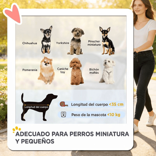 PawHut Carrinho Dobrável para Cães, Carrinho para Cães Pequenos com Cesto de Armazenamento, Janelas de Rede, Porta-garrafas, Rodas em EVA, Almofada Lavável, Travões, Carga 10 kg, 77x44x102 cm, Castanho