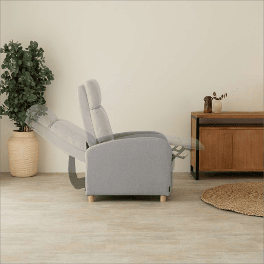 Poltrona Reclinável Verona Nalui relax reclinável em tela (63x96,5x79 cm) Gris Claro