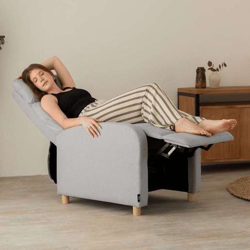 Poltrona Reclinável Verona Nalui relax reclinável em tela (63x96,5x79 cm) Gris Claro