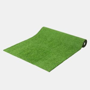 Outsunny Relva Artificial 1m x 4m, Tapete de Relva Artificial com Altura de 10 mm, Drenagem Automática, para Jardim, Terraço, Pátio, Varanda, Interior e Exterior, Verde