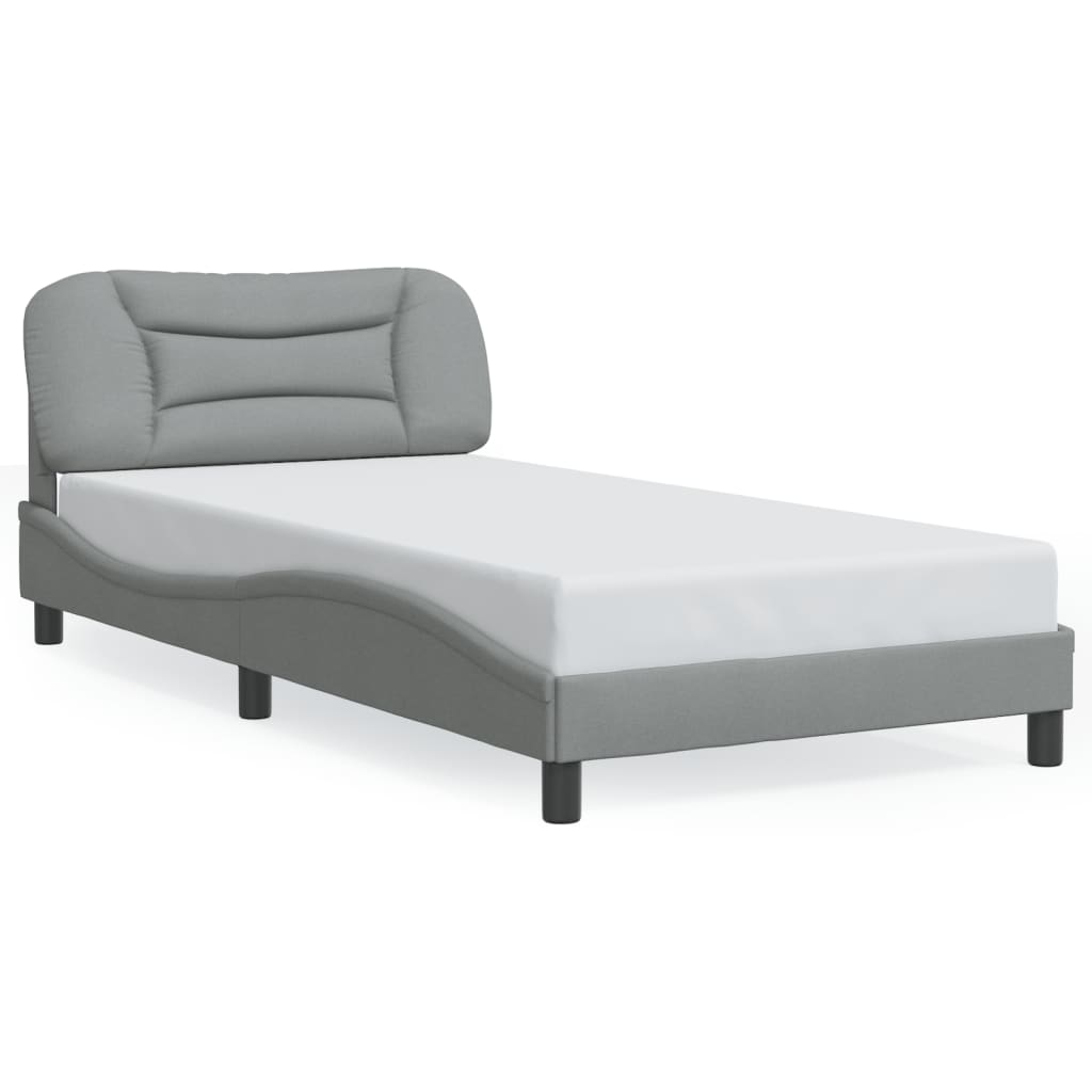 Estructura de cama individual para adultos 105x218 Gris Claro