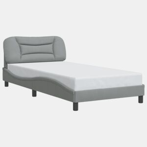 Estrutura de cama de solteiro para adultos com LED 100x200 cm tecido