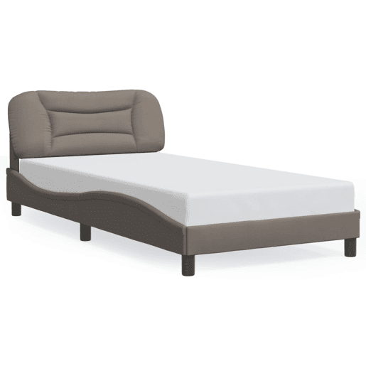 Estrutura de cama de solteiro para adultos com LED 100x200 cm tecido