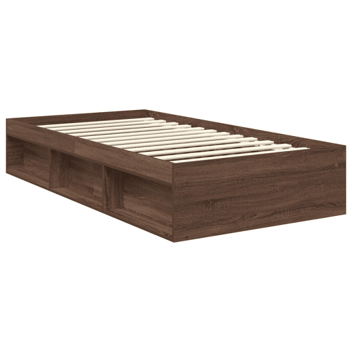 Estrutura de cama de solteiro para adultos com Cabeceira - Carvalho Marrom 100 x 200 cm